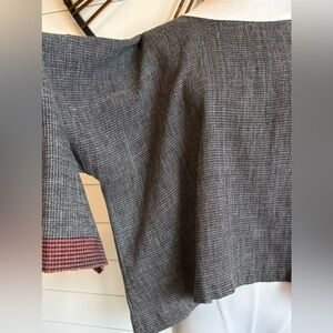 Maiwa Hand-Woven Organic Cotton Black, White & Red Top Relaxed Boxy Silhouette